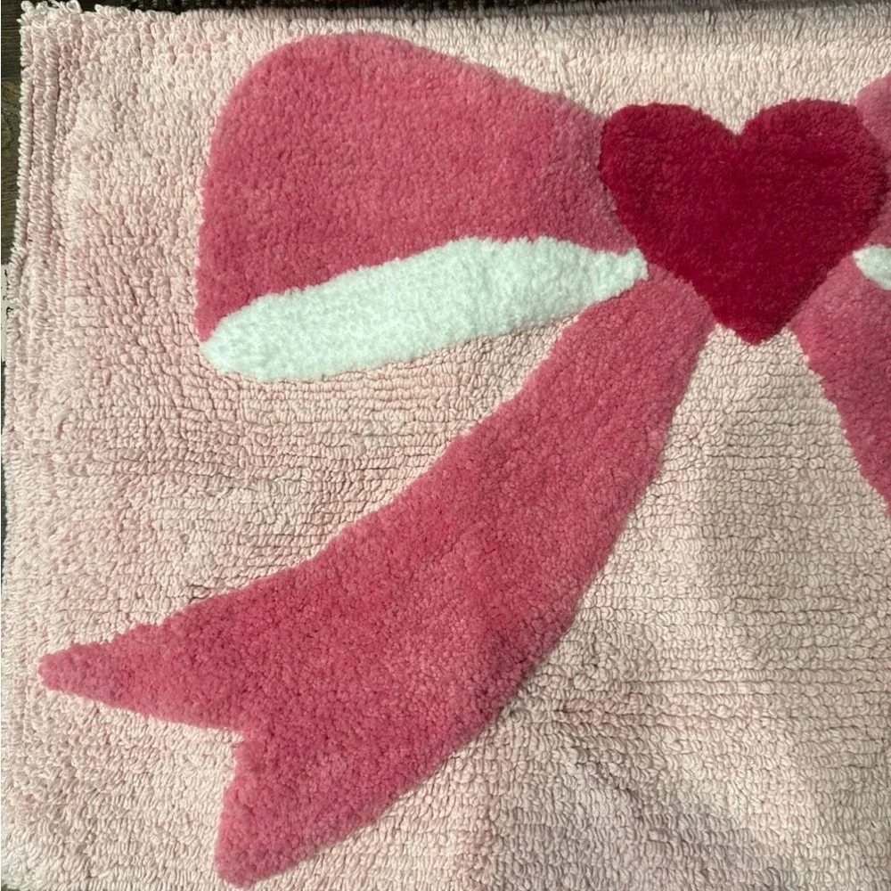 Juicy Couture Pink Bow Plush Bath Rug